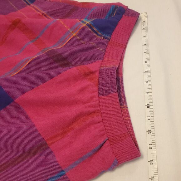 Vtg Ms Russ Pink Blue Heritage Plaid Wool Midi Skirt Sz M/L Union Made ILGWU - Picture 4 of 9